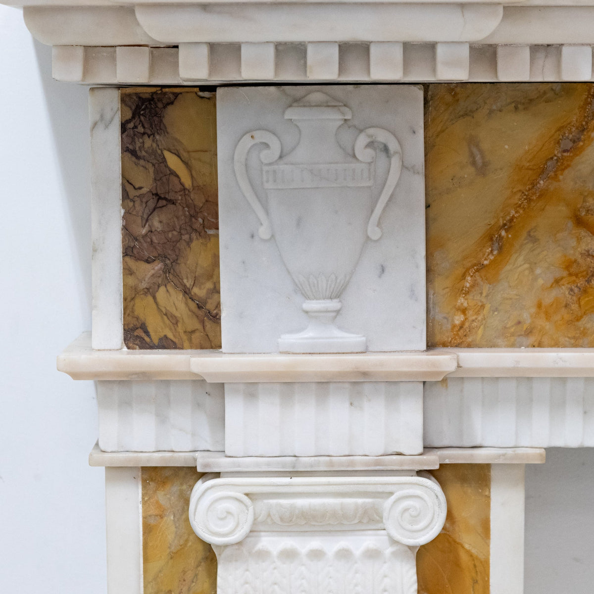 Antique Regency Statuary &amp; Siena Marble Fireplace Surround with Wedgwood Plaque | The Architectural Forum