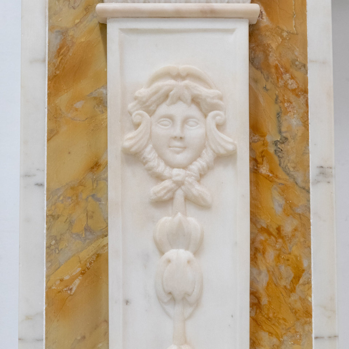 Antique Regency Statuary &amp; Siena Marble Fireplace Surround with Wedgwood Plaque