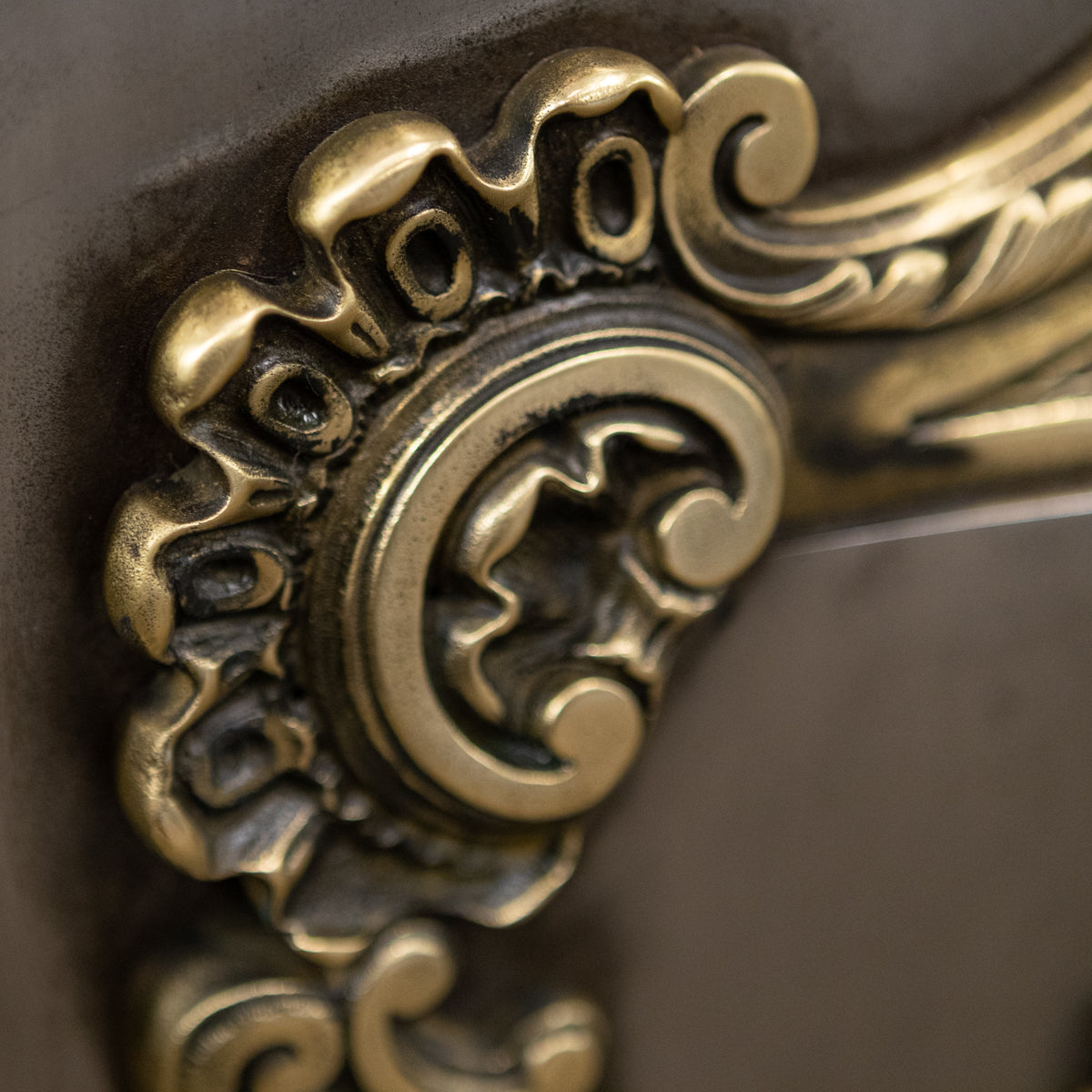 Ornate Antique Polished Cast Iron &amp; Brass Fireplace Insert | The Architectural Forum