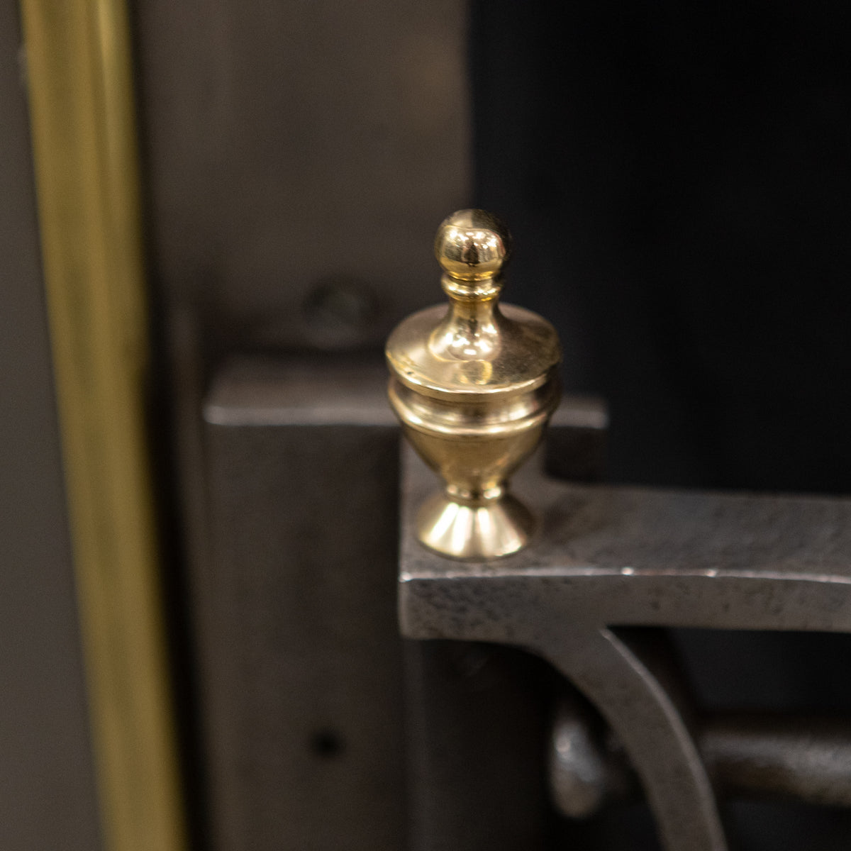 Ornate Antique Polished Cast Iron &amp; Brass Fireplace Insert | The Architectural Forum