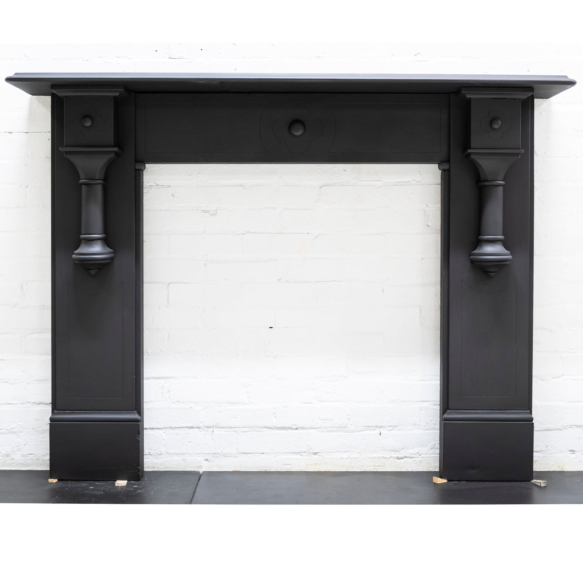 Large Antique Victorian Slate Fireplace Surround With Corbels | The Architectural Forum
