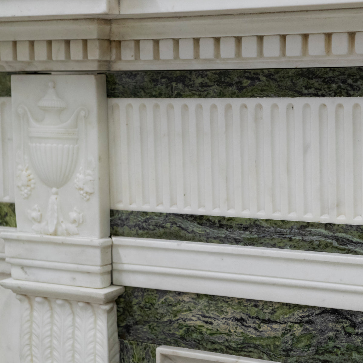 Antique Georgian Chimneypiece with Statuary &amp; Connemara &quot;Irish Green&quot; Marble | The Architectural Forum