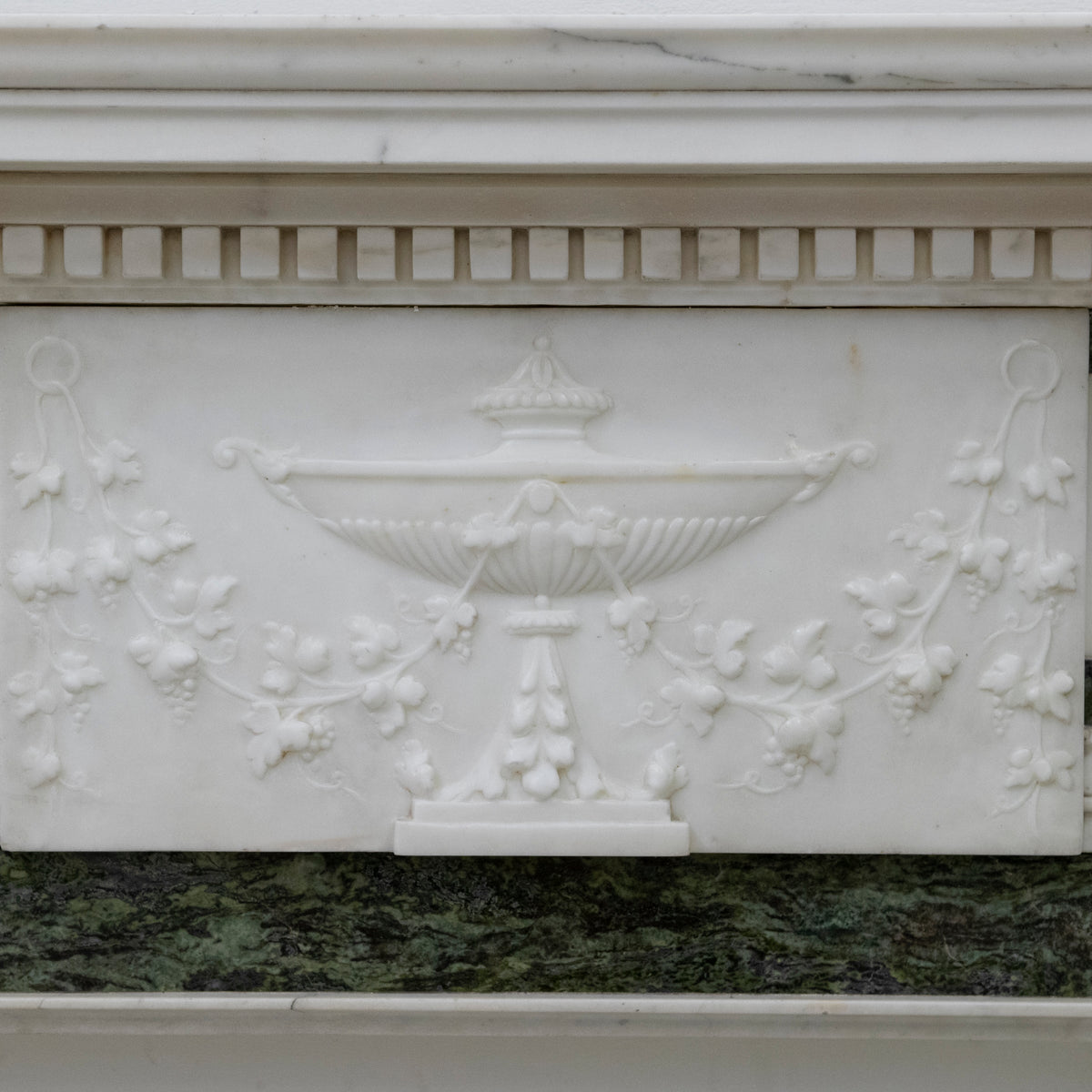 Antique Georgian Chimneypiece with Statuary &amp; Connemara &quot;Irish Green&quot; Marble | The Architectural Forum