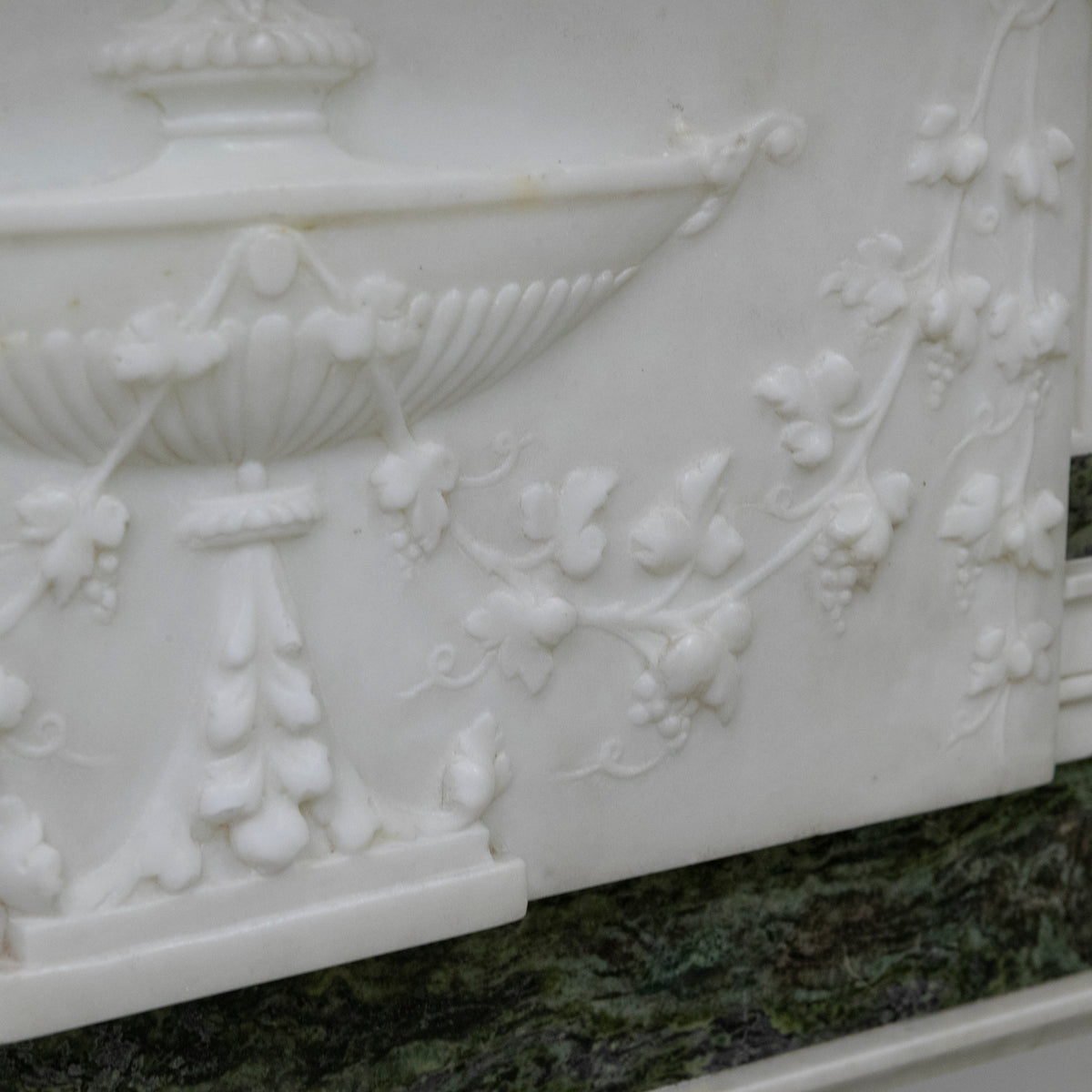 Antique Georgian Chimneypiece with Statuary &amp; Connemara &quot;Irish Green&quot; Marble | The Architectural Forum