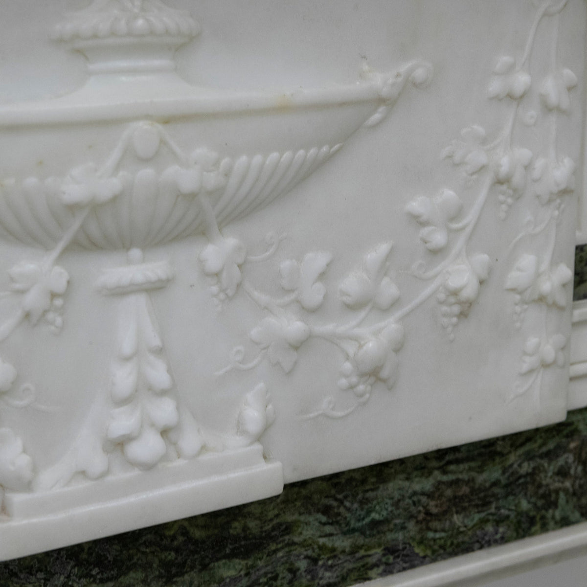 Antique Georgian Chimneypiece with Statuary &amp; Connemara "Irish Green" Marble | The Architectural Forum