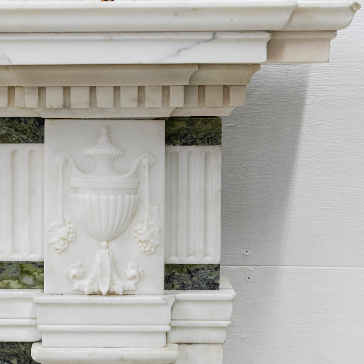 Antique Georgian Chimneypiece with Statuary &amp; Connemara "Irish Green" Marble | The Architectural Forum