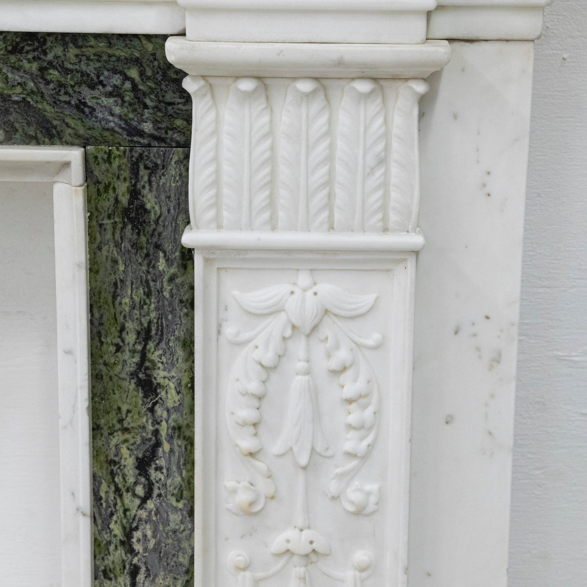 Antique Georgian Chimneypiece with Statuary &amp; Connemara "Irish Green" Marble | The Architectural Forum
