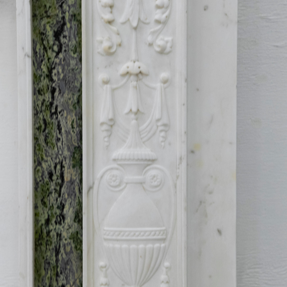 Antique Georgian Chimneypiece with Statuary &amp; Connemara "Irish Green" Marble | The Architectural Forum