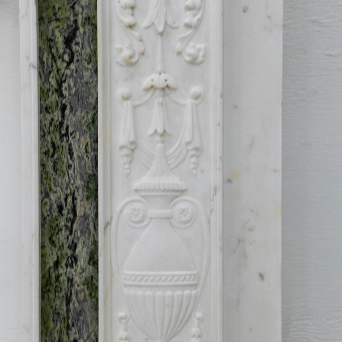 Antique Georgian Chimneypiece with Statuary &amp; Connemara "Irish Green" Marble | The Architectural Forum