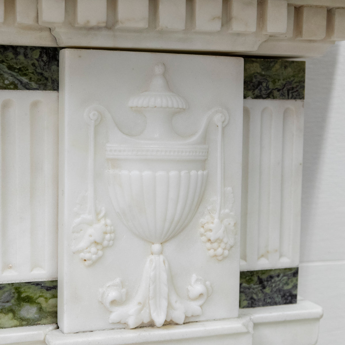 Antique Georgian Chimneypiece with Statuary &amp; Connemara &quot;Irish Green&quot; Marble | The Architectural Forum