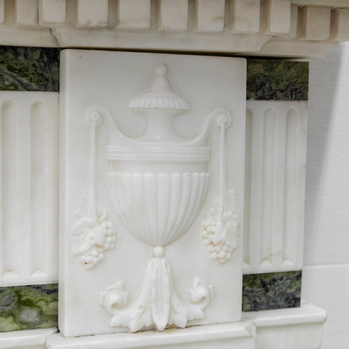 Antique Georgian Chimneypiece with Statuary &amp; Connemara "Irish Green" Marble | The Architectural Forum