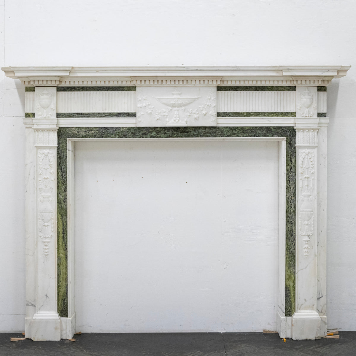 Antique Georgian Chimneypiece with Statuary &amp; Connemara &quot;Irish Green&quot; Marble | The Architectural Forum
