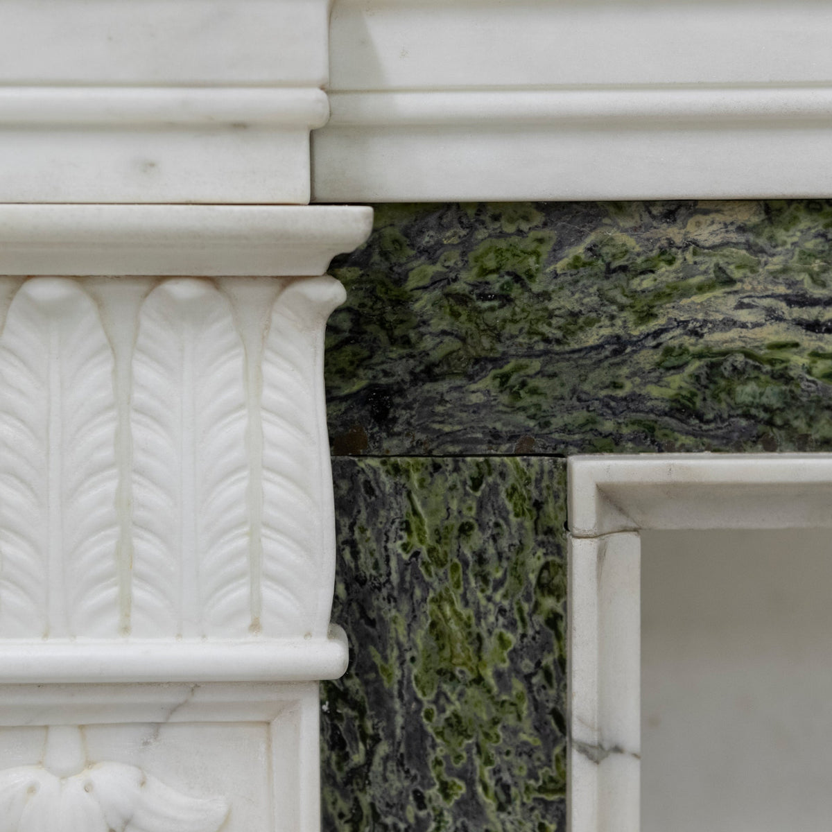 Antique Georgian Chimneypiece with Statuary &amp; Connemara "Irish Green" Marble | The Architectural Forum