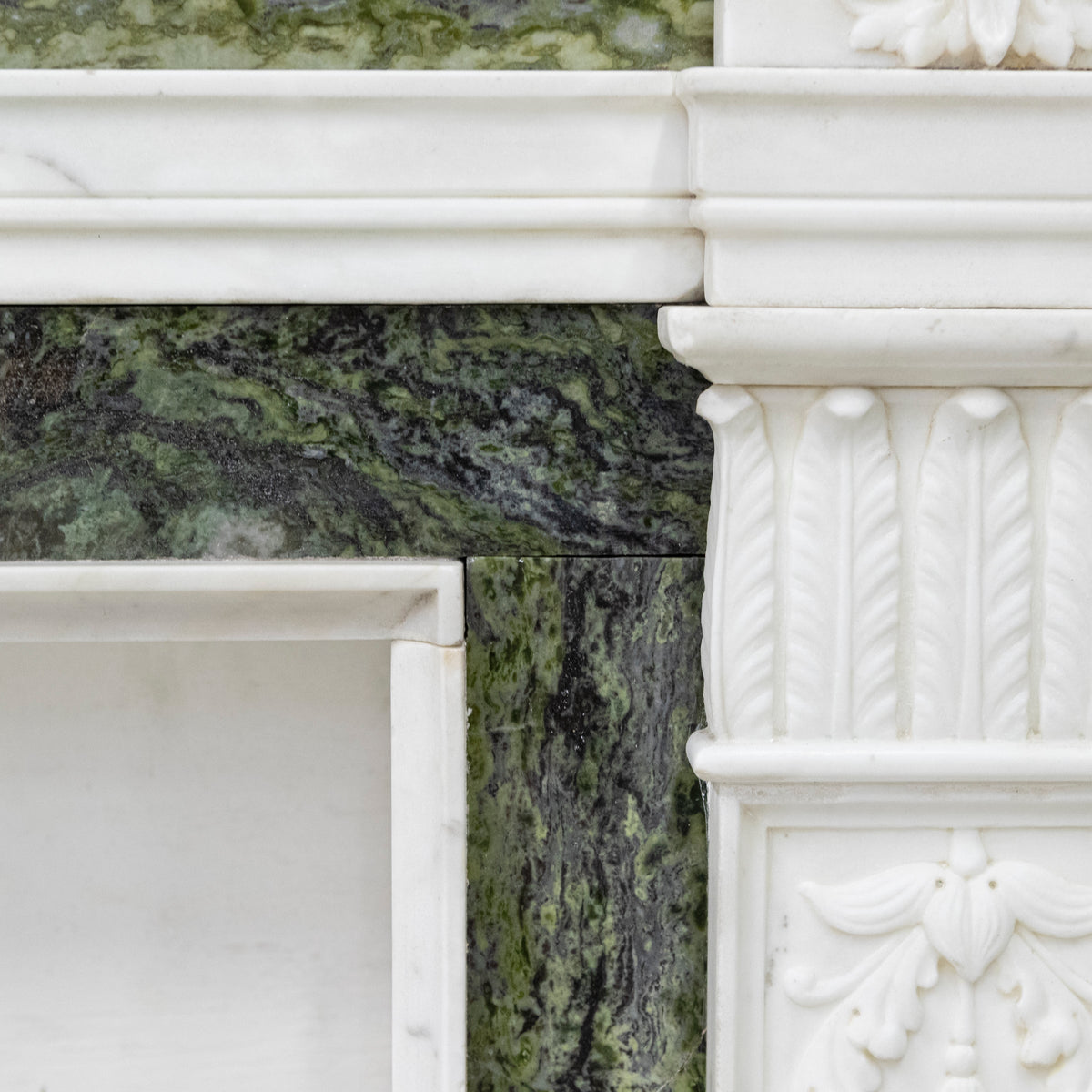 Antique Georgian Chimneypiece with Statuary &amp; Connemara &quot;Irish Green&quot; Marble | The Architectural Forum