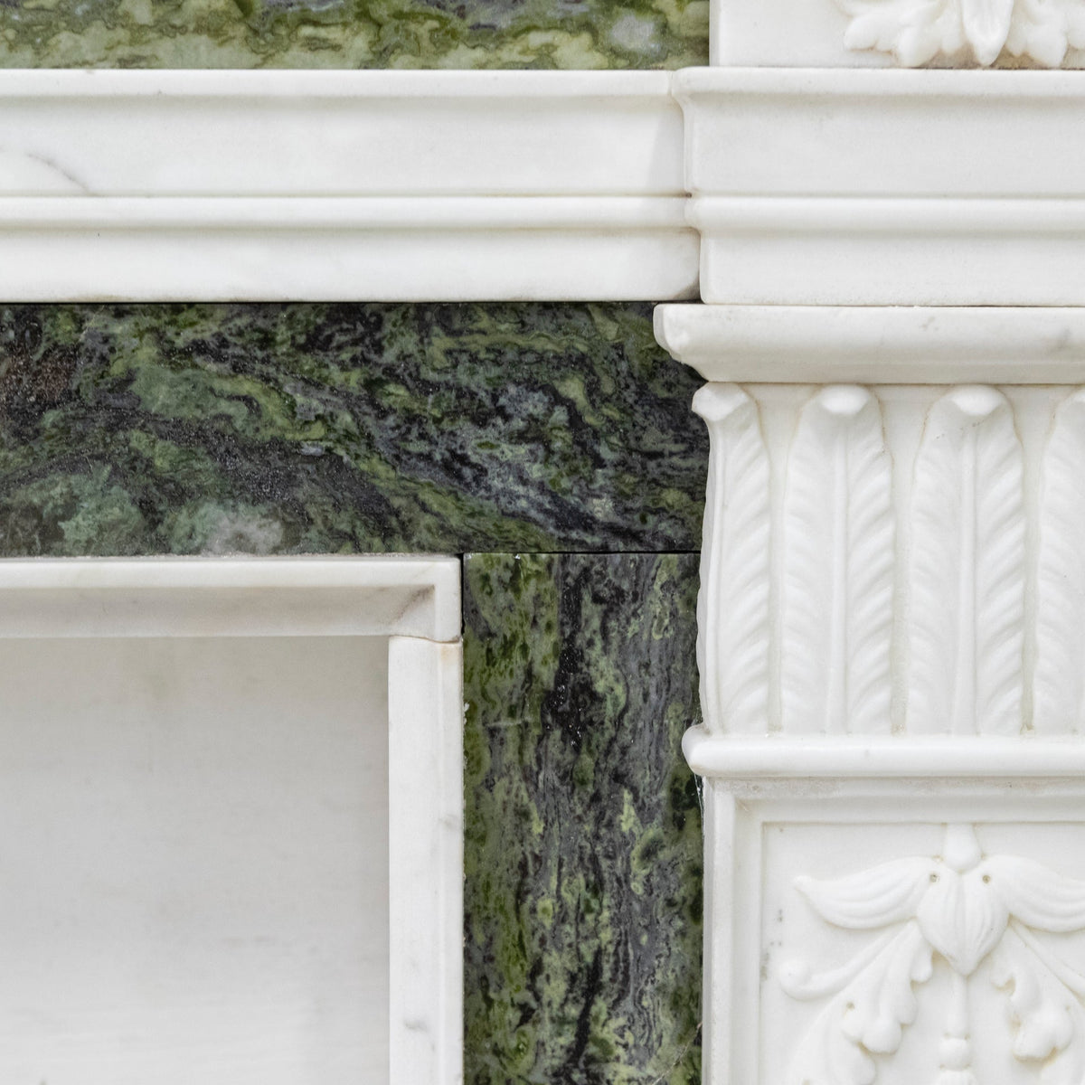 Antique Georgian Chimneypiece with Statuary &amp; Connemara "Irish Green" Marble | The Architectural Forum