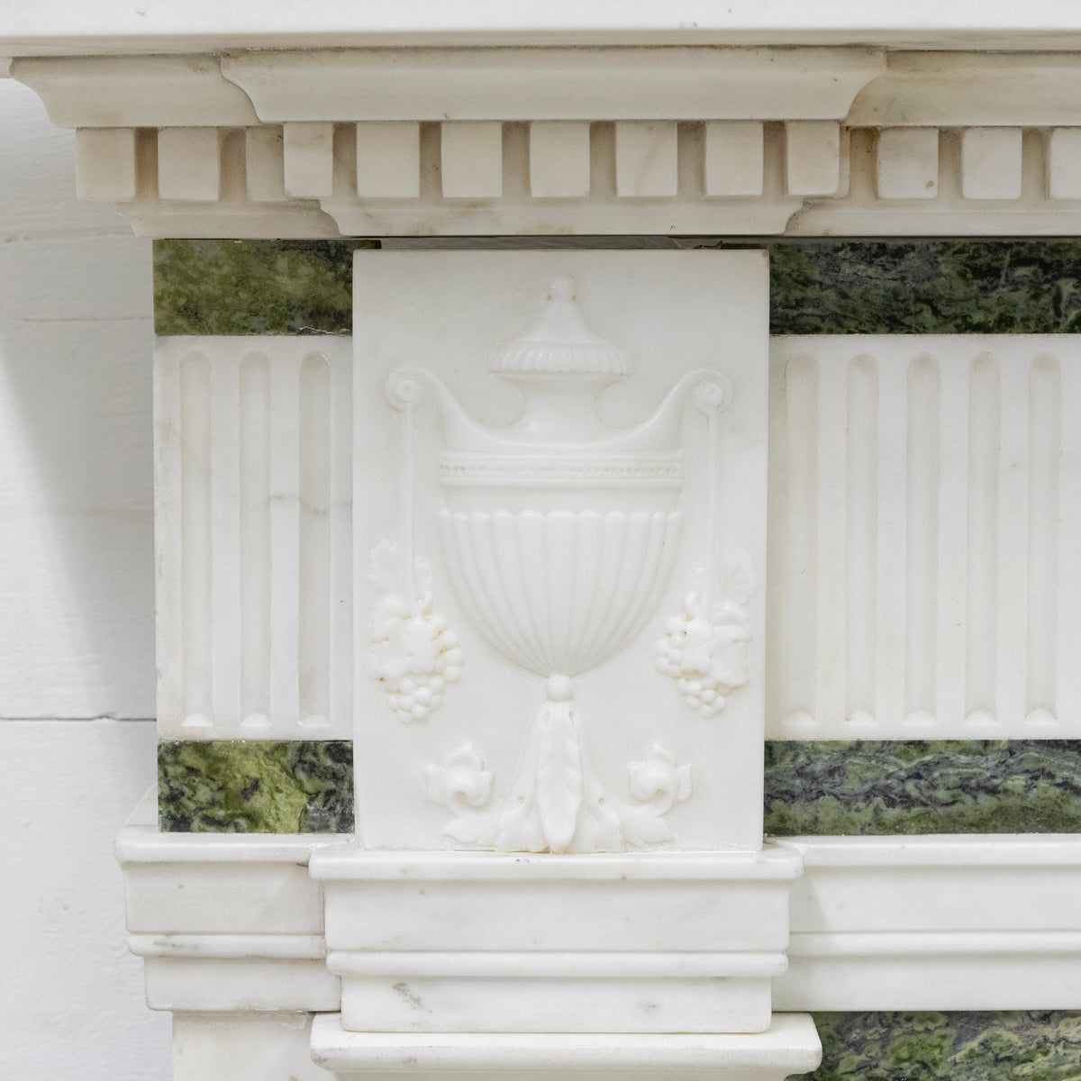 Antique Georgian Chimneypiece with Statuary &amp; Connemara &quot;Irish Green&quot; Marble | The Architectural Forum