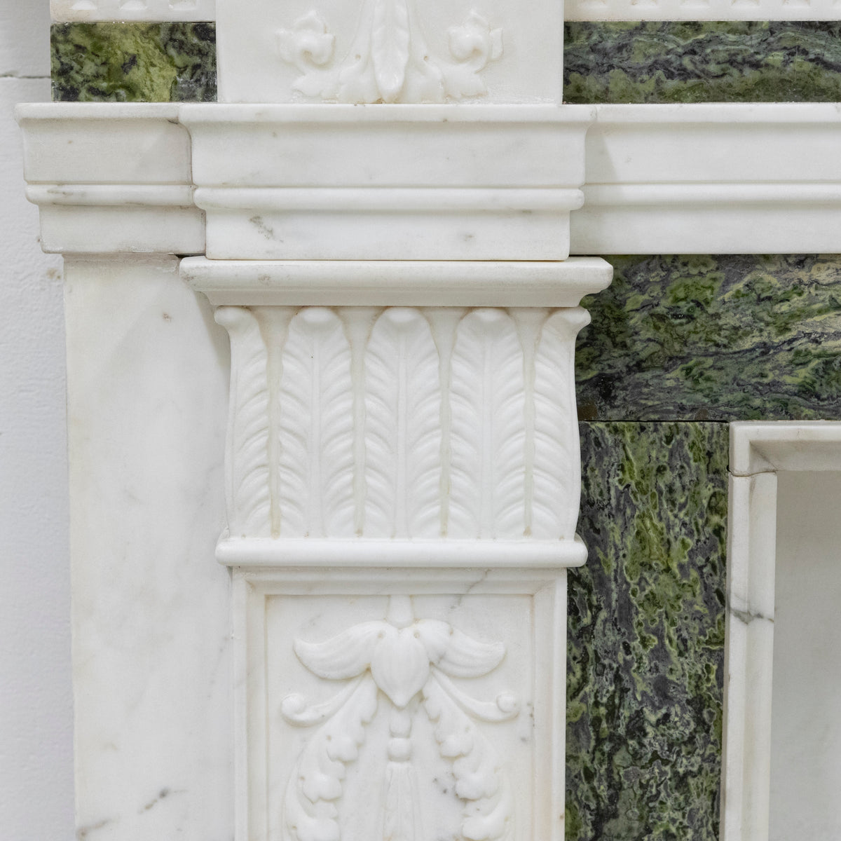 Antique Georgian Chimneypiece with Statuary &amp; Connemara &quot;Irish Green&quot; Marble | The Architectural Forum
