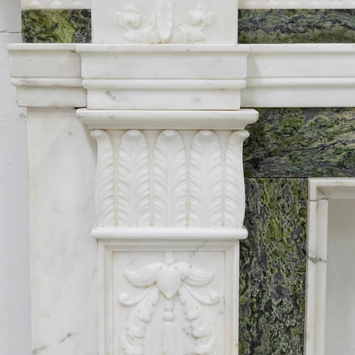 Antique Georgian Chimneypiece with Statuary &amp; Connemara "Irish Green" Marble | The Architectural Forum