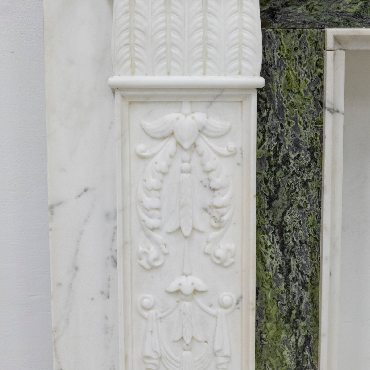 Antique Georgian Chimneypiece with Statuary &amp; Connemara &quot;Irish Green&quot; Marble | The Architectural Forum