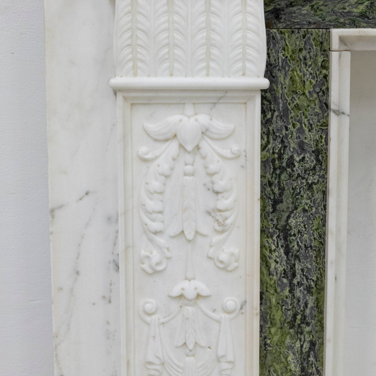 Antique Georgian Chimneypiece with Statuary &amp; Connemara "Irish Green" Marble | The Architectural Forum