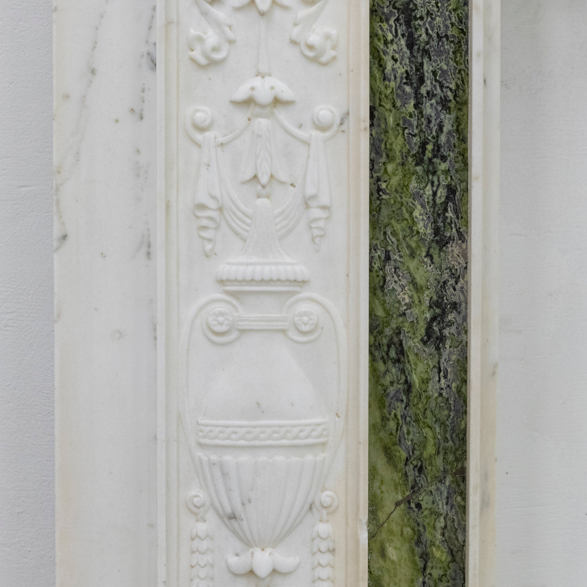 Antique Georgian Chimneypiece with Statuary &amp; Connemara &quot;Irish Green&quot; Marble | The Architectural Forum