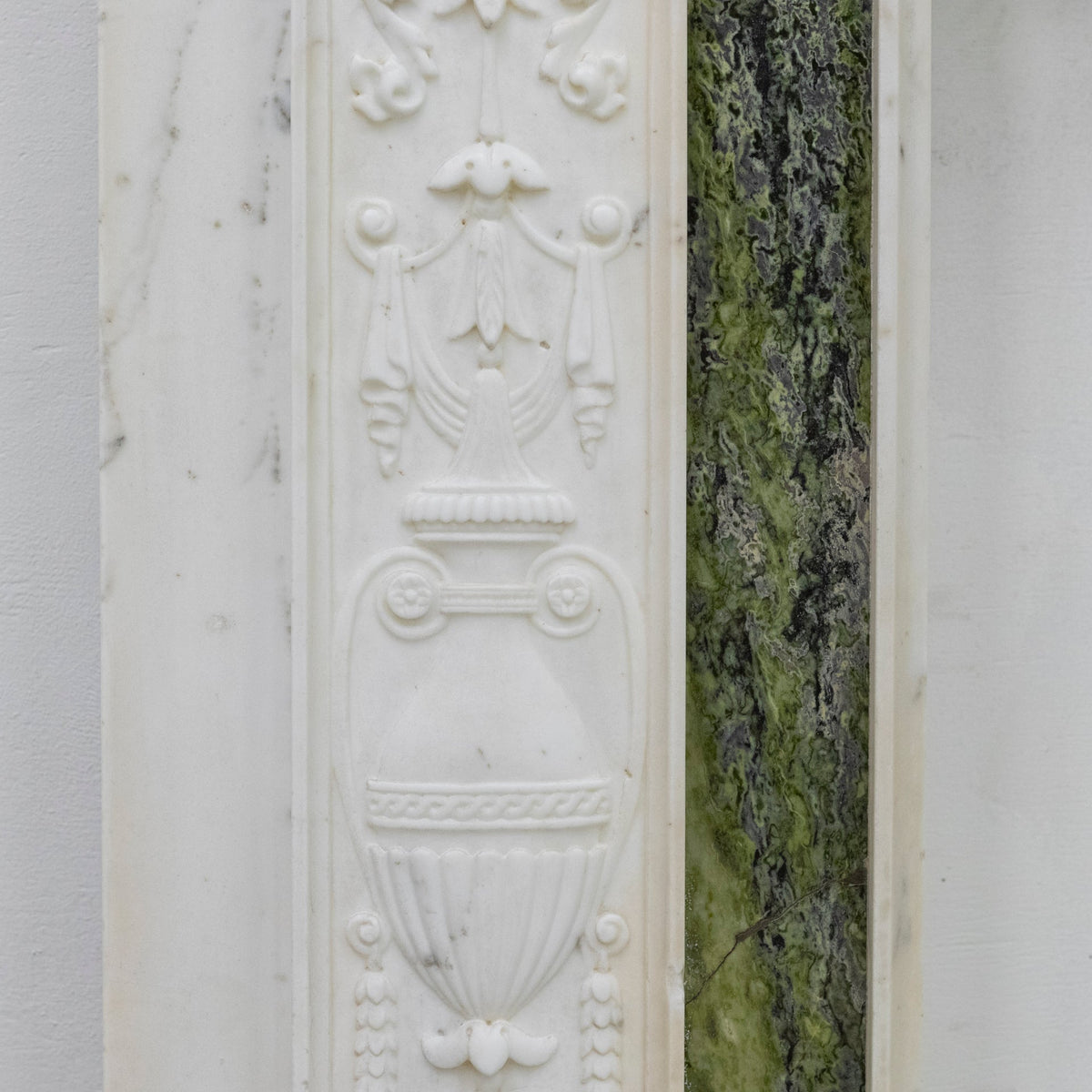 Antique Georgian Chimneypiece with Statuary &amp; Connemara "Irish Green" Marble | The Architectural Forum