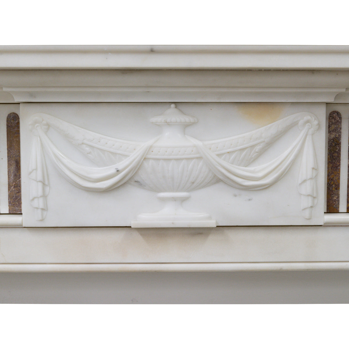 Marble Antique Late Georgian Statuary and Spanish Brocatello Inlay Chimneypiece c.1790 | The Architectural Forum