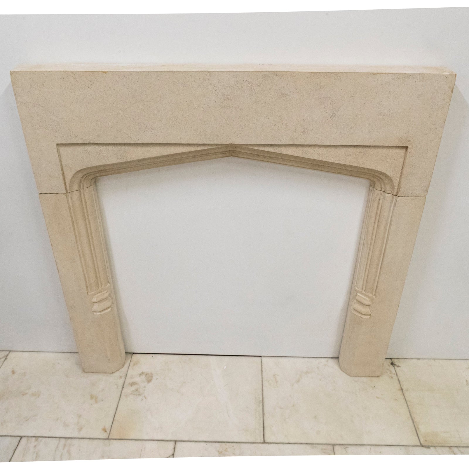 Antique Gothic Revival Bath Stone Fireplace Surround | The Architectural Forum
