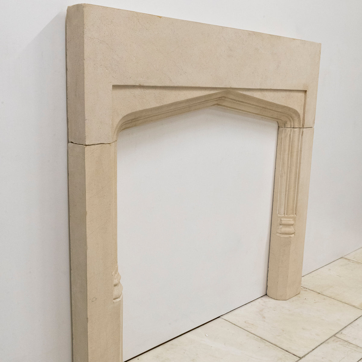 Antique Gothic Revival Bath Stone Fireplace Surround | The Architectural Forum