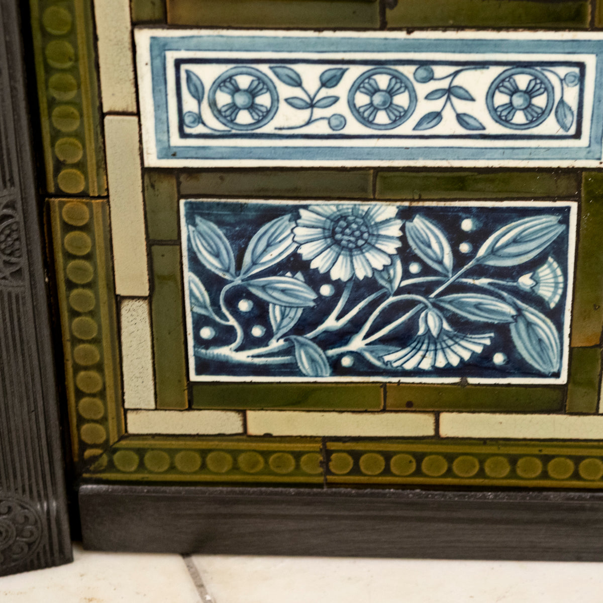 Antique Cast Iron Thomas Jeckyll Insert with William Morris Tiles | The Architectural Forum