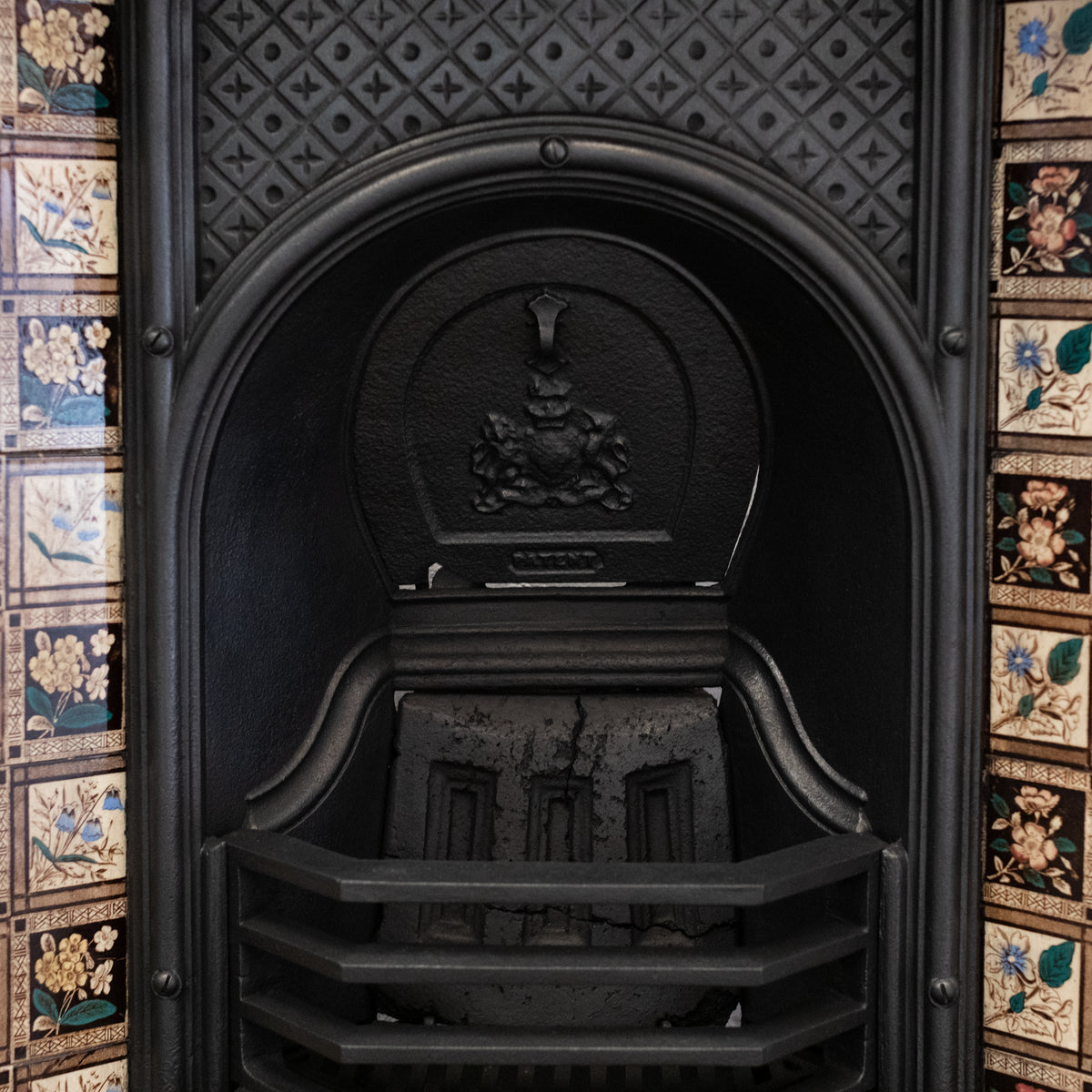 Antique Cast Iron Fireplace Insert with Original Tiles | The Architectural Forum