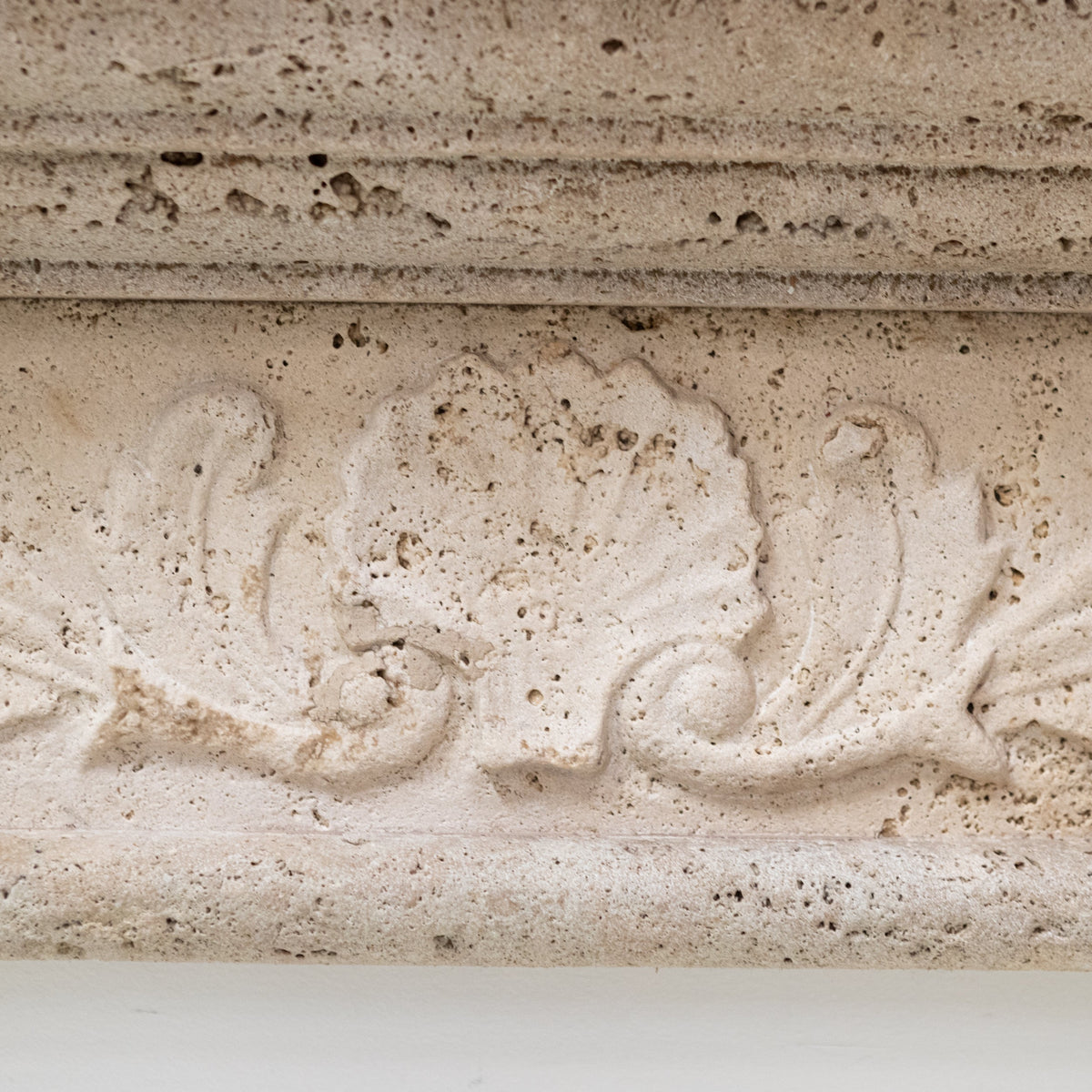 Antique Rustic Travertine Fireplace Surround