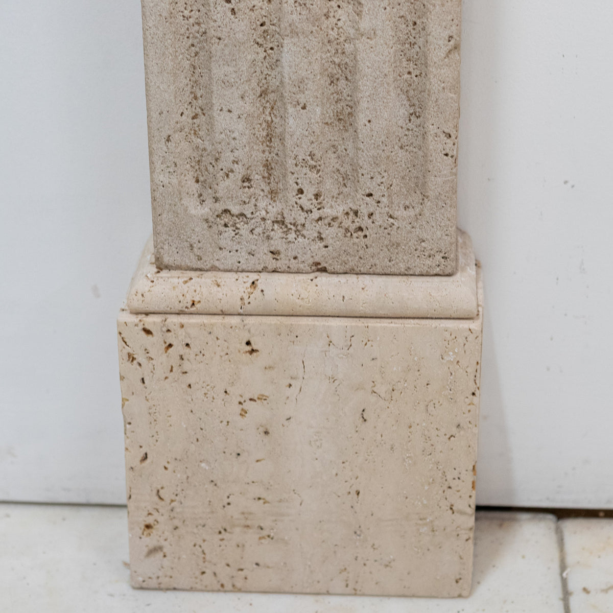 Antique Rustic Travertine Fireplace Surround