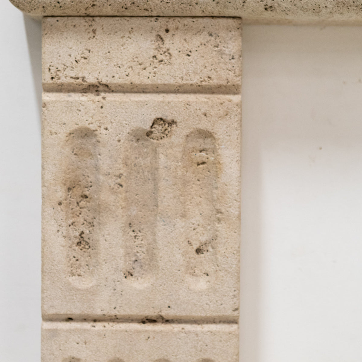 Antique Rustic Travertine Fireplace Surround