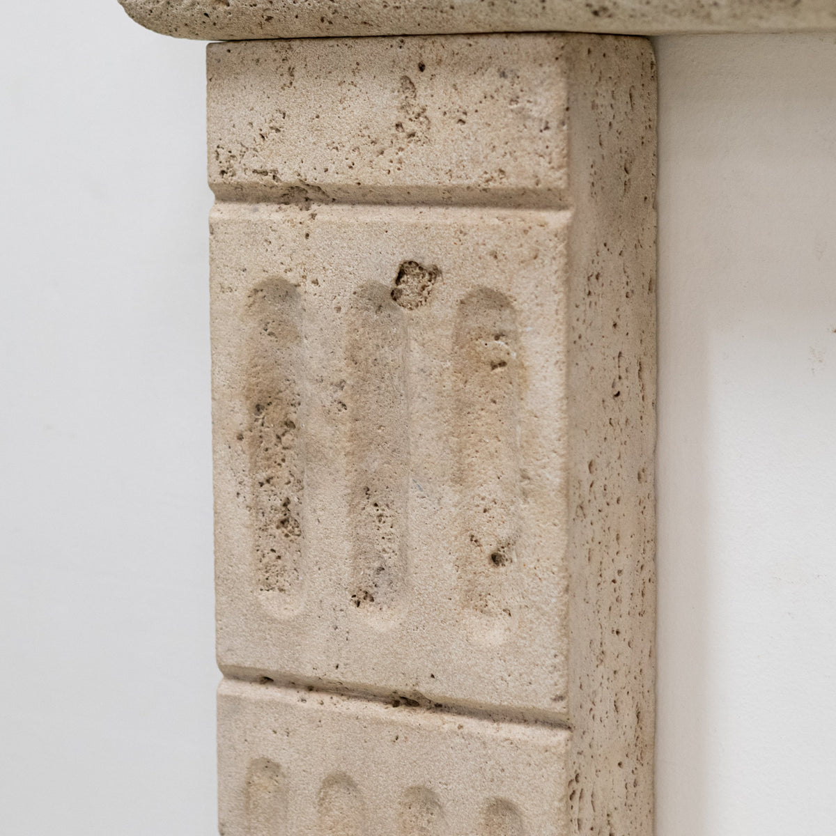 Antique Rustic Travertine Fireplace Surround