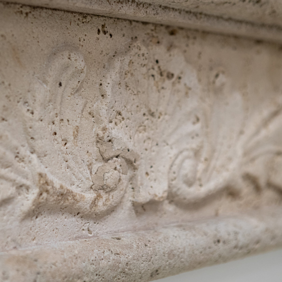 Antique Rustic Travertine Fireplace Surround