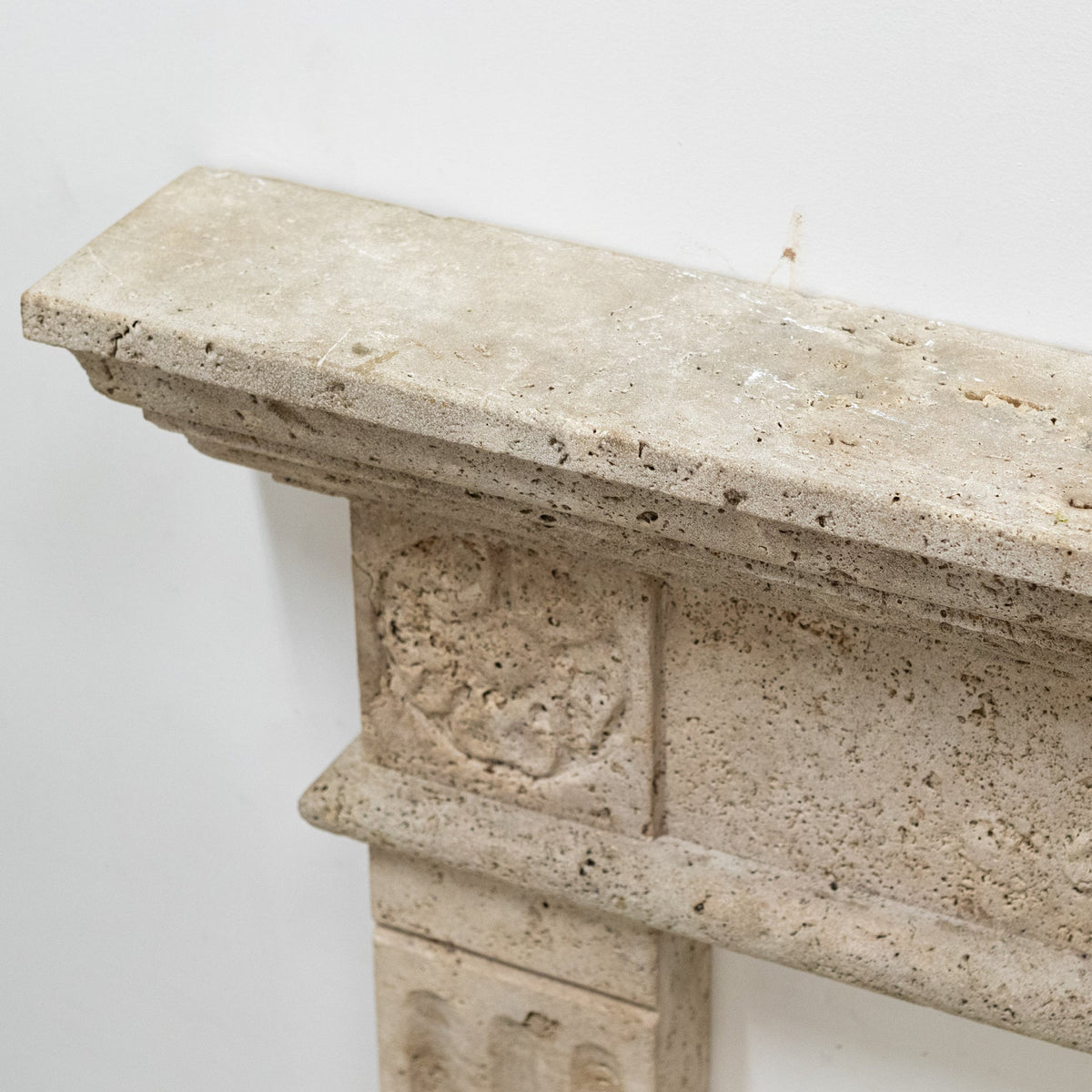 Reclaimed Large Rustic Travertine Fireplace Surround | The Architectural Forum