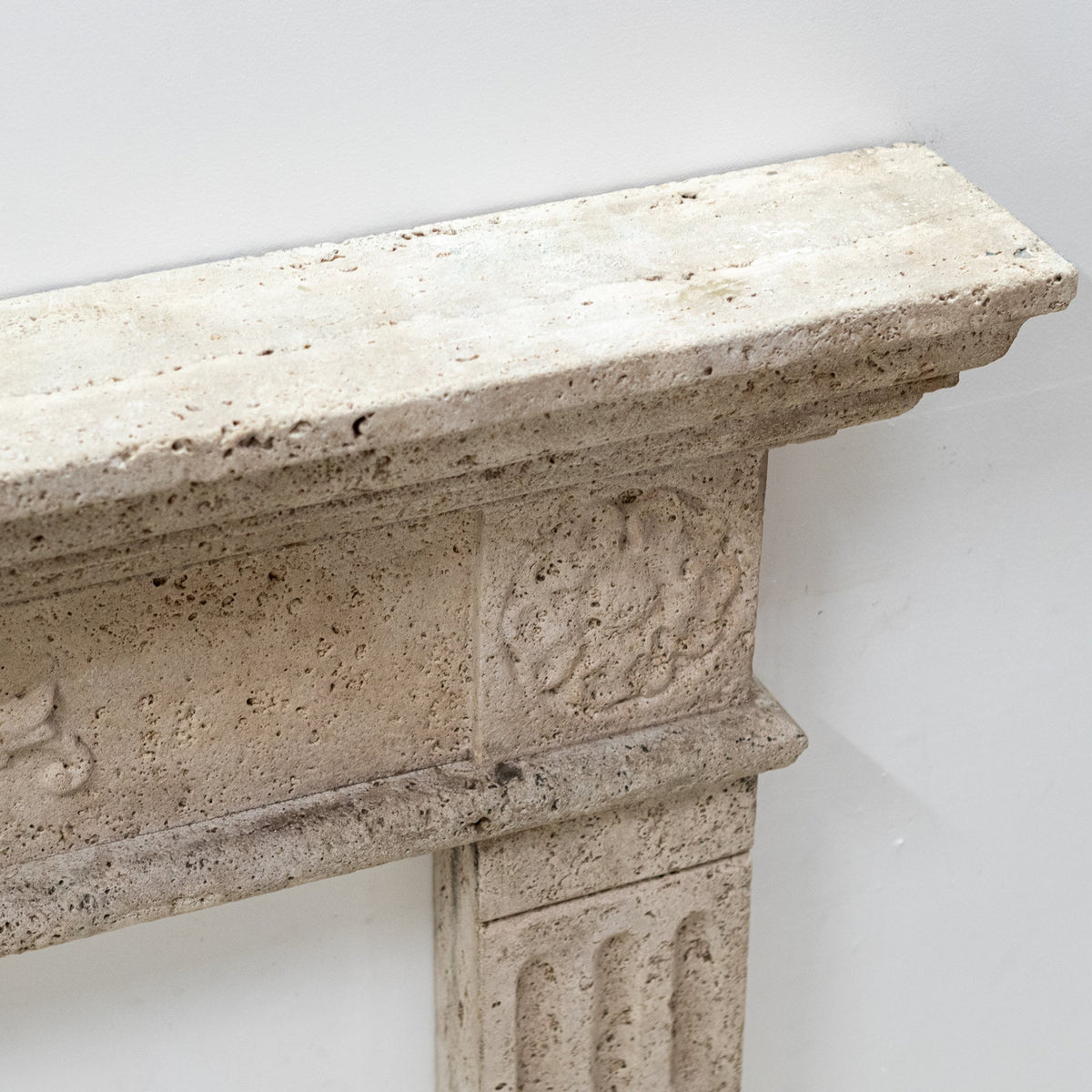 Reclaimed Large Rustic Travertine Fireplace Surround | The Architectural Forum