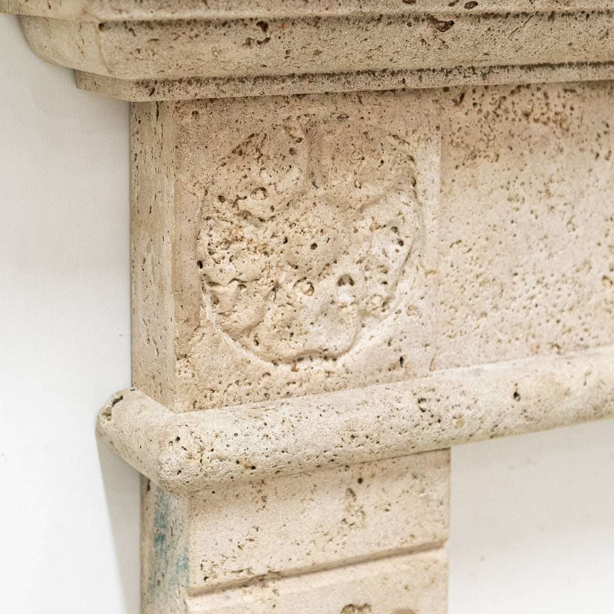Antique Rustic Travertine Fireplace Surround