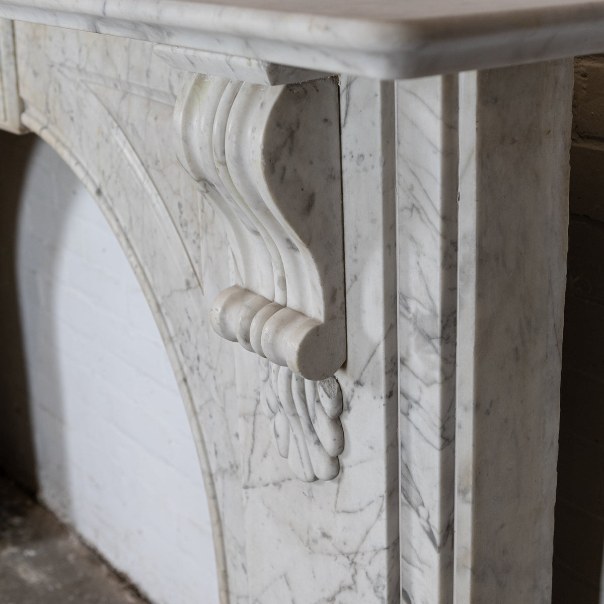 Large Antique Victorian Carrara Marble Arched Chimneypiece | The Architectural Forum