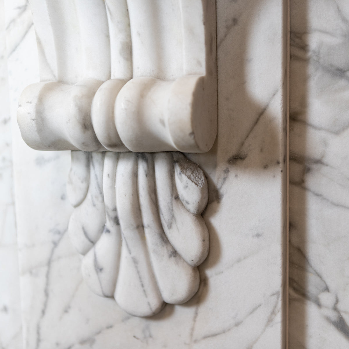 Large Antique Victorian Carrara Marble Arched Chimneypiece | The Architectural Forum