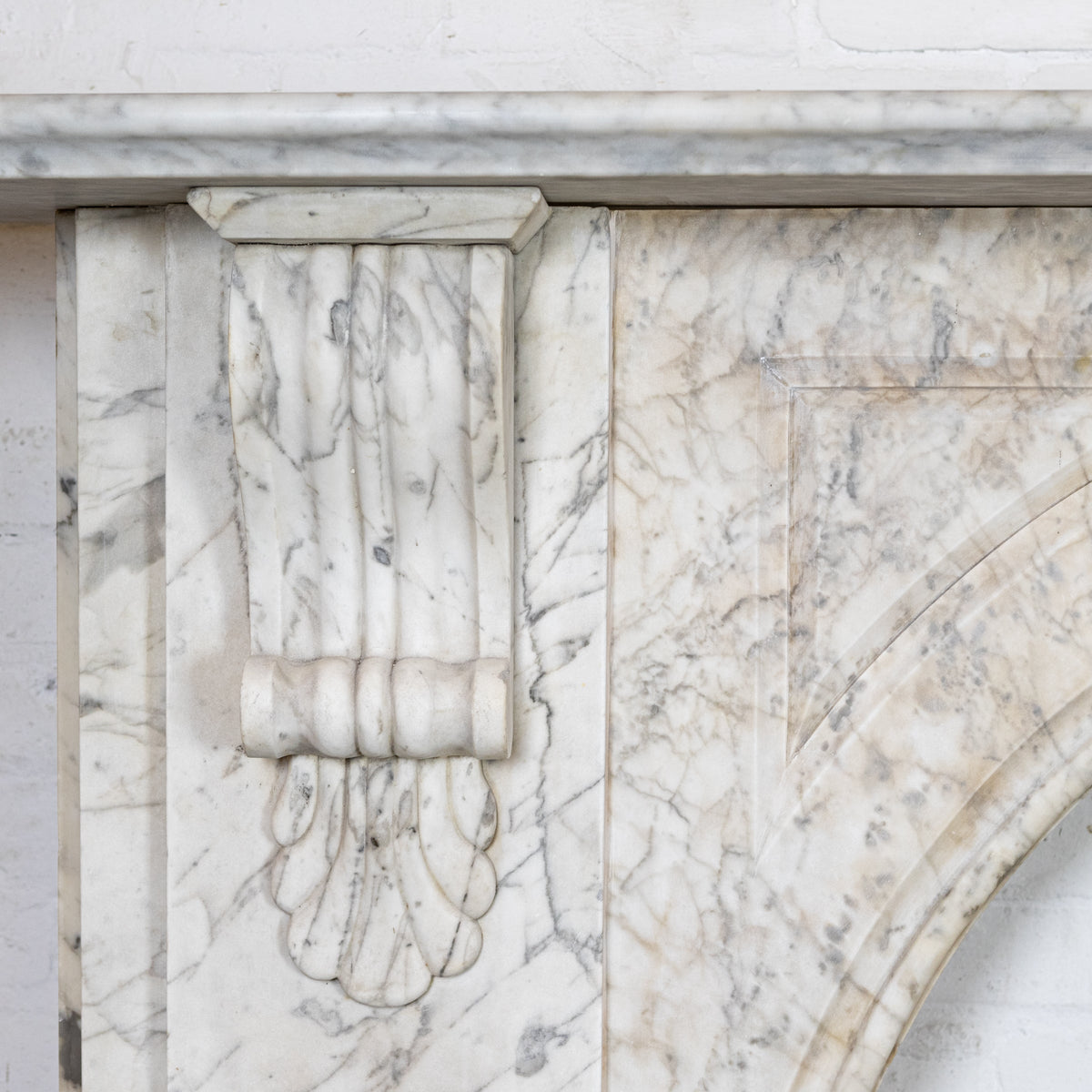 Large Antique Victorian Carrara Marble Arched Chimneypiece | The Architectural Forum