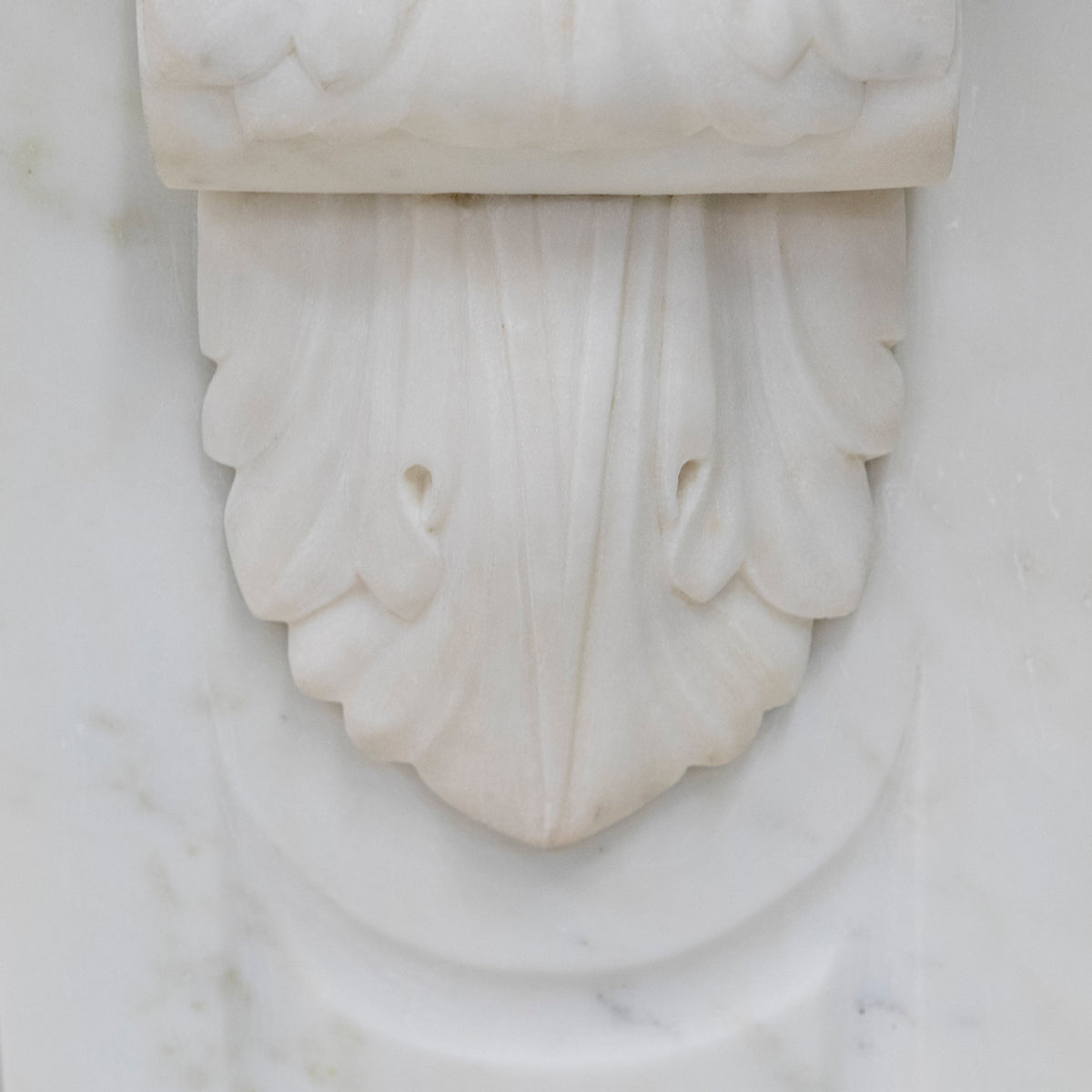 Antique Victorian Statuary Marble Carved Corbel Chimneypiece