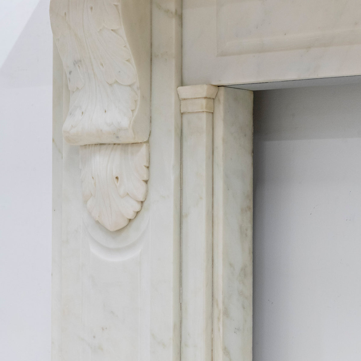 Antique Victorian Statuary Marble Carved Corbel Chimneypiece