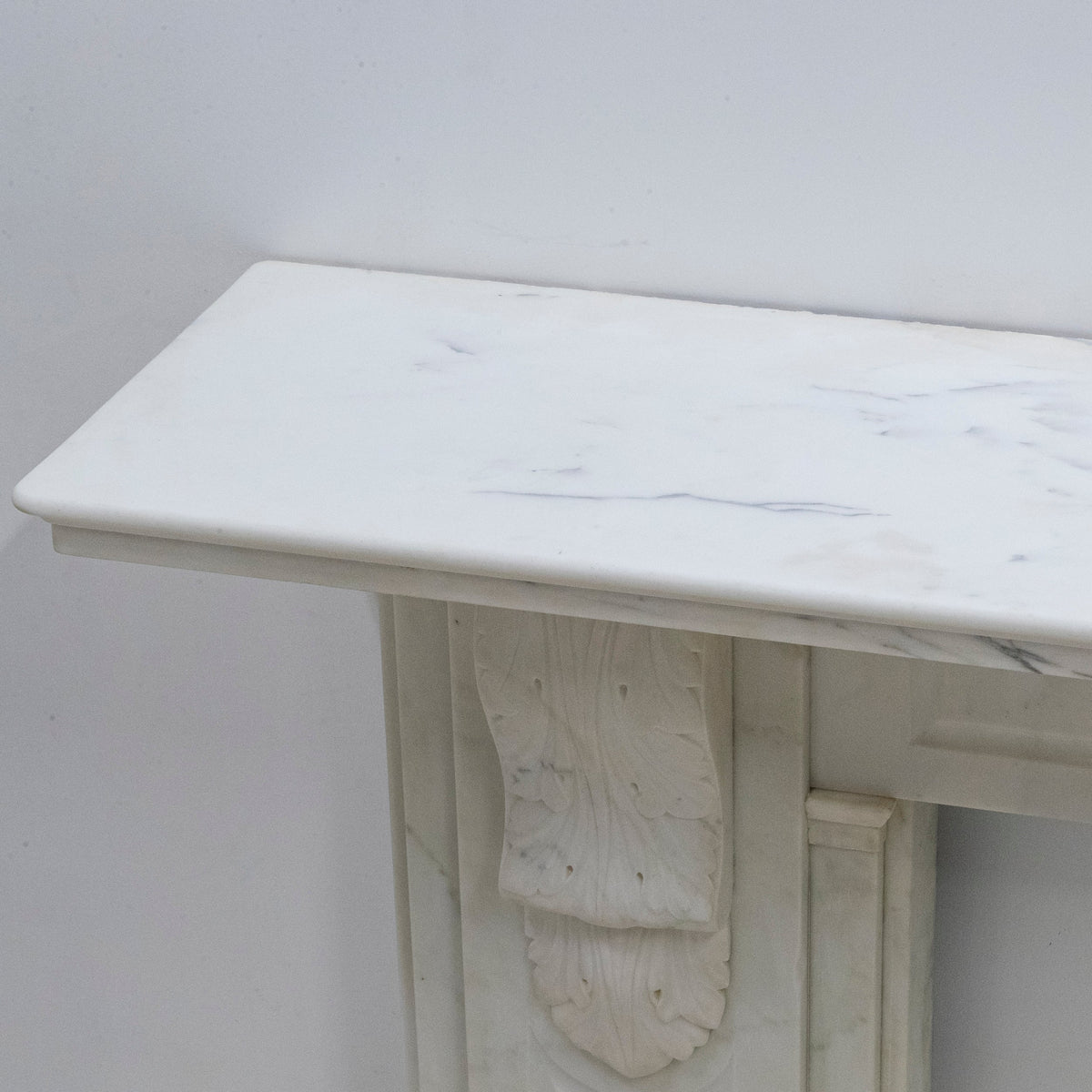 Antique Victorian Statuary Marble Carved Corbel Chimneypiece