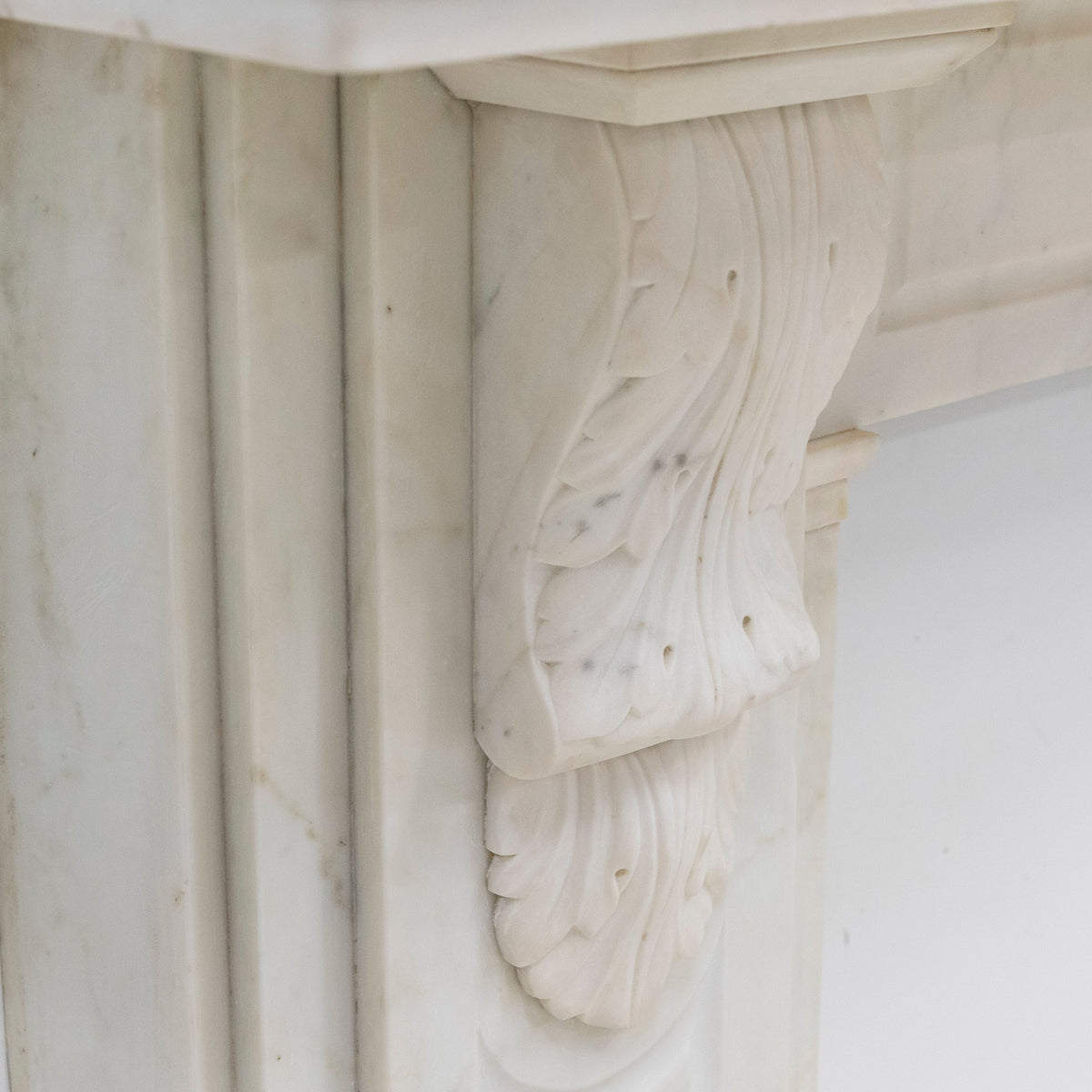 Antique Victorian Statuary Marble Carved Corbel Chimneypiece