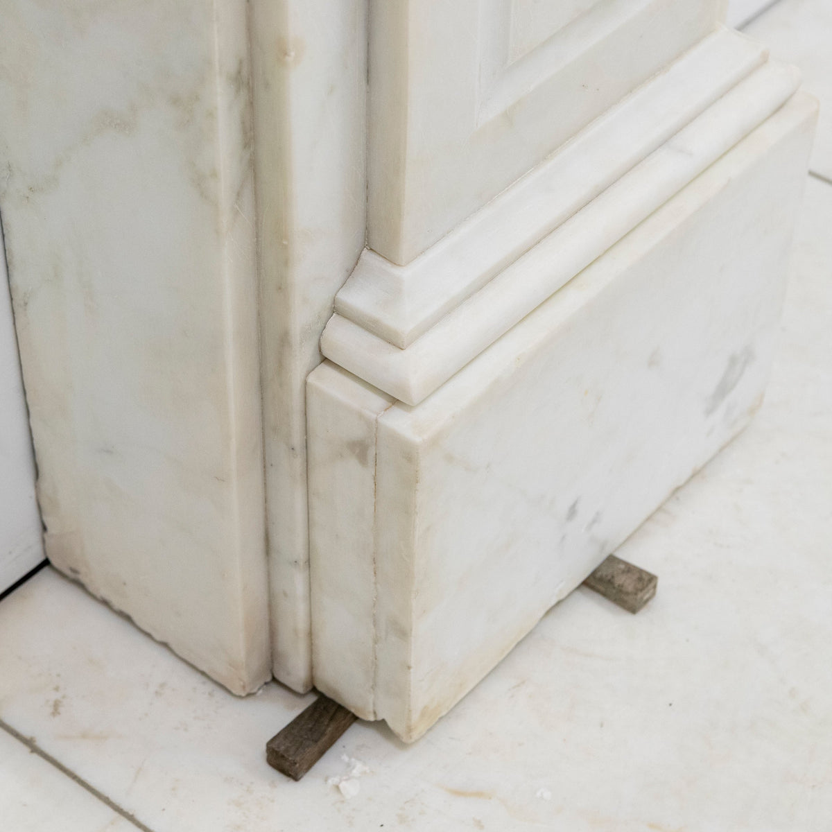 Antique Victorian Statuary Marble Carved Corbel Chimneypiece