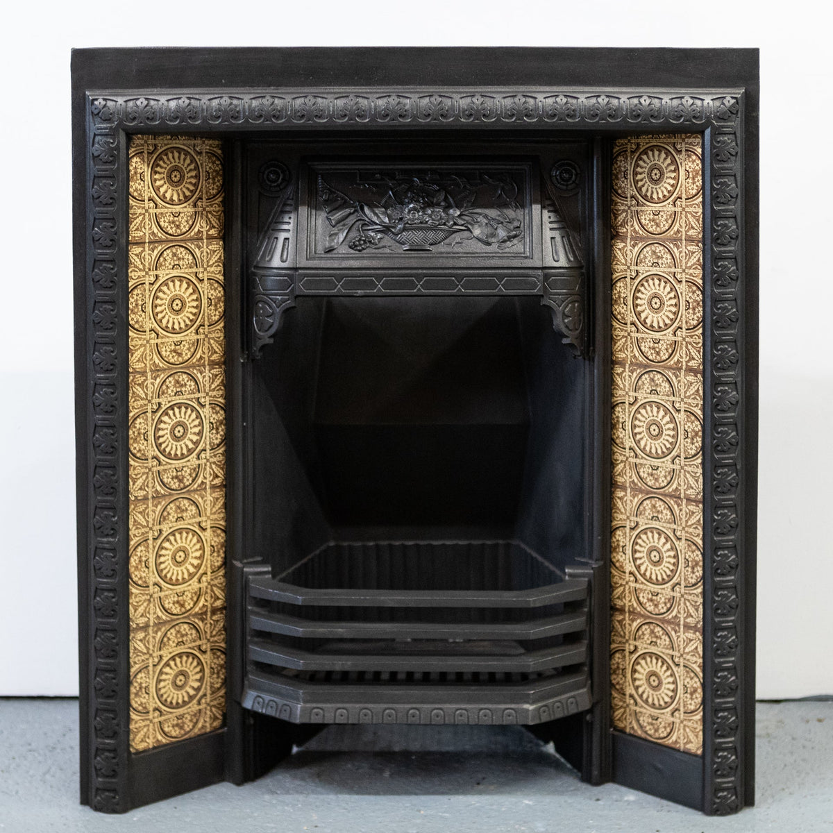 Antique Victorian Tiled Fireplace Insert | Pair Available | The Architectural Forum