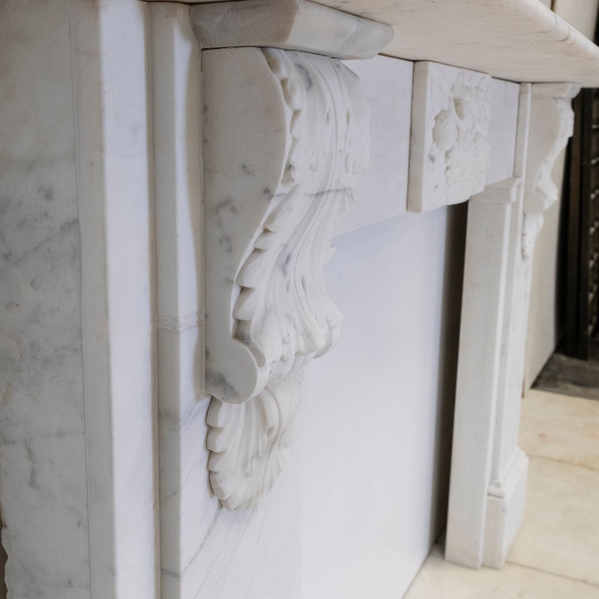Antique Victorian Marble Surround with Ornate Carved Corbels | The Architectural Forum