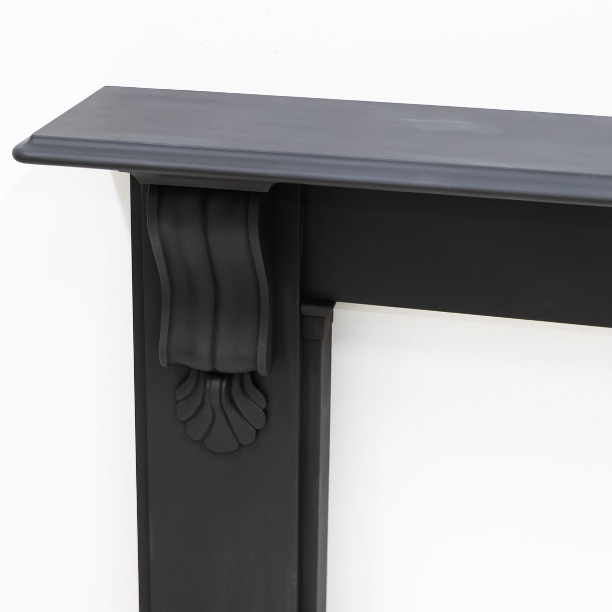 Antique Black Slate Victorian Fireplace Surround With Corbels